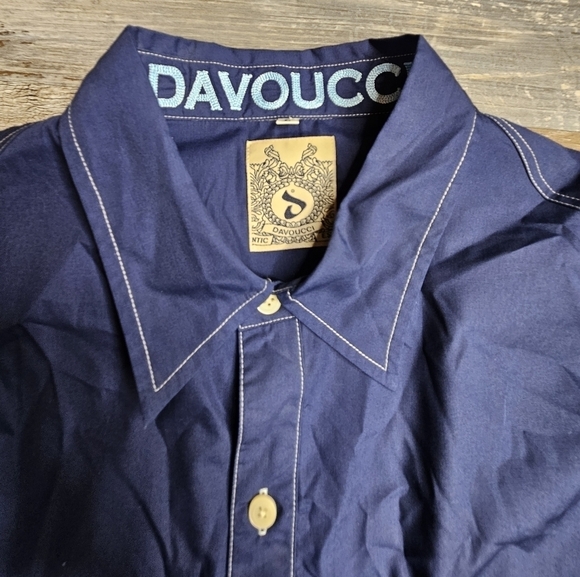 Davoucci Long Sleeve Button Down Large Blue 89 Ski Team - Picture 6 of 12